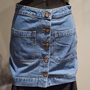 We The Free Denim Button-Front Skirt